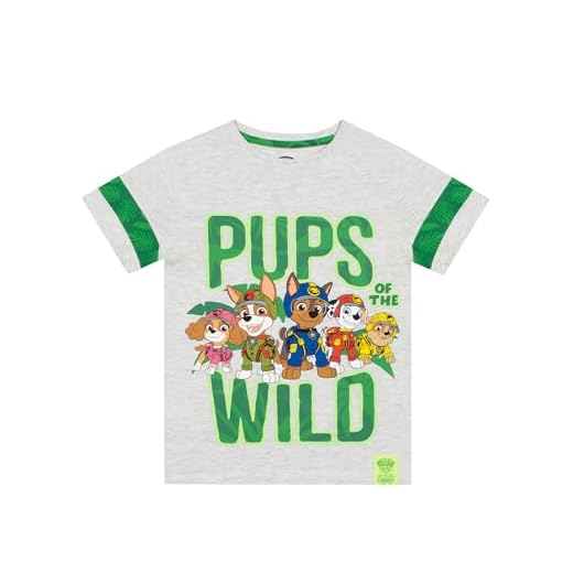 Camiseta De La Patrulla Canina Jungle Pups | Camiseta Niño Manga Corta | Camisetas Chico | Gris 2-3 años