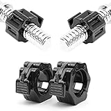 Schnellverschluss für Hanteln [4er Set] | Hantelverschluss 50 mm | Hantelklemme für Langhantel und Kurzhantel | Feststeller Für Hantelscheiben | Hantelverschlüsse für Scheibenwechsel | Farbe [schwarz]