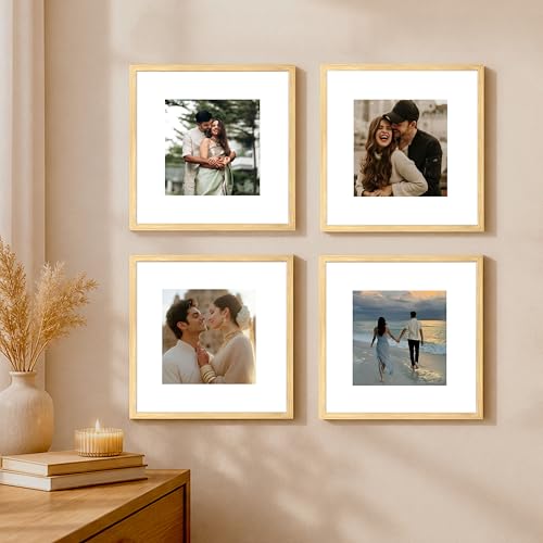 Image of Art Street Premium Photo Frame for living room, Classic Aesthetic Design Photo Frames for Photograph, Art Work, Kids Room Set of 4 (8x8 Inch, Beige)