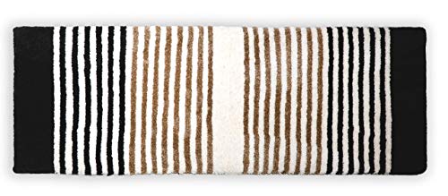 Image of THE HOME TALK Modern Polyester Area Rugs | Carpets for Living Room, Kitchen, Kid's Room, Bedroom | Microfiber Polyester Rugs | Shaggy Floor Carpet | Anti Skid Store (Black & White, 50 x 150 cm)