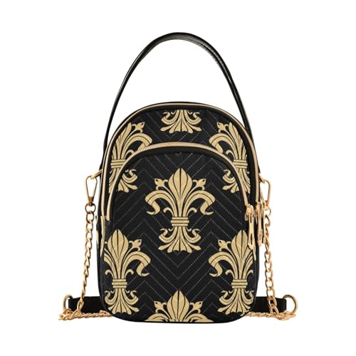 Women's Wave Cross Body Chest Bag, 52 inch Gold Chain Shoulder Handbag Purse