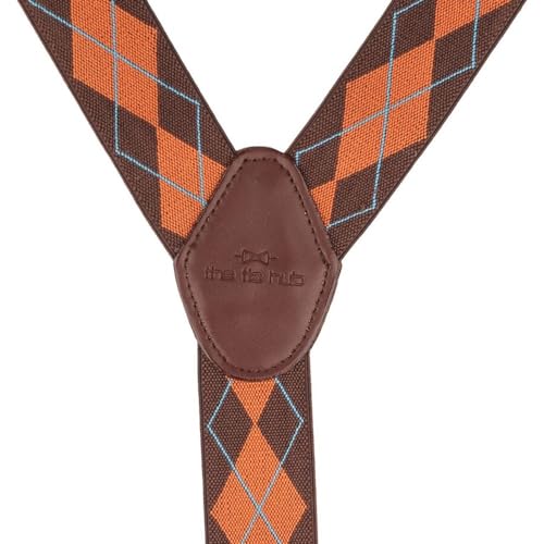 Image of The Tie Hub Suspenders for Men | Slim Clip-On Y-Back Elastic Braces | Adjustable 1.25 Inch | Formal Wedding Office