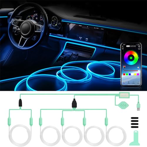 TABEN RGB auto voetruimte ambient verlichting kit APP control 16.7 miljoen kleuren van actieve muziek synchronisatie DC-lijn, auto interieur voetruimte omgevingslicht DC 12V