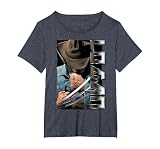 Marvel X Men Wolverine Old Man Logan Profile T Shirt, Femme Grandes Tailles, Bleu Chiné, 4X