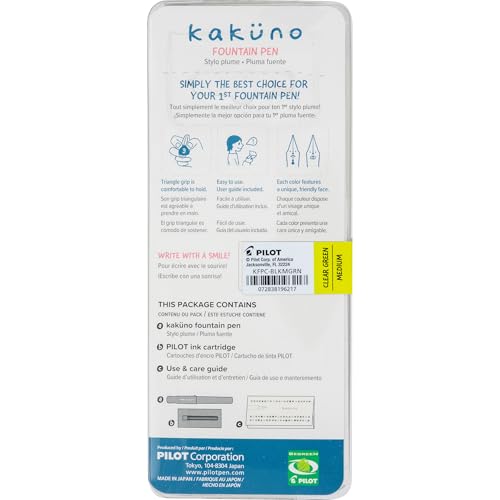 PILOT Kakuno Fountain Pen, Translucent Green Barrel, Medium Point Nib - image 2