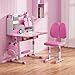 Kids Desk and Chair Set,Teenager Study Table and Chair Set Ergonomic Child Student Desk Height Adjustable Children School Desk with Storage Drawer Book Stand Sitting Posture Corrector Pink