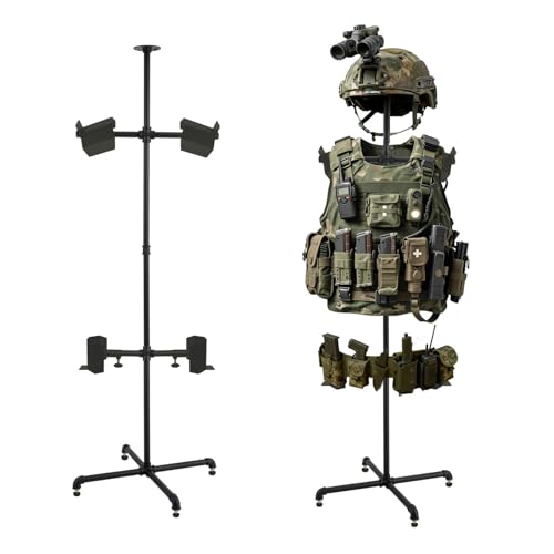 WANLZJ Body Armor Stand - Heavy Duty Steel Tactical Gear Stand for Tactical Vest Helmet Belt Display and Storage, Tactical Vest Hanger for Police and Duty Gear Rack (19*19*57)