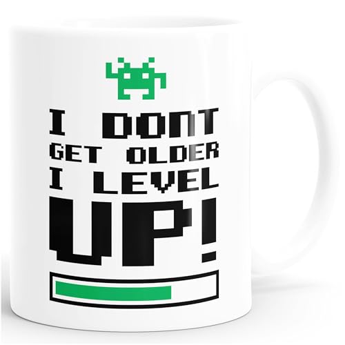 Kaffee-Tasse I dont get older I level up Gamer Spruch-Tasse Geburtstagstasse MoonWorks® weiß unisize