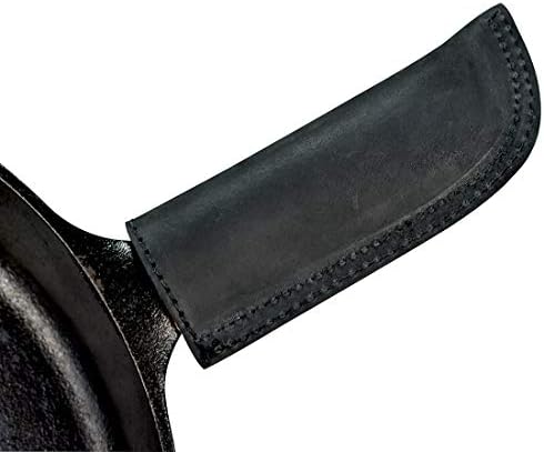 Hide & Drink, Leather Hot Handle, Panhandle Potholder, Double Layered Stitched, Slides On/Off Easily onto Metal Grips, Lodge Cookware Skillet, Handmade Includes 101 Year :: Charcoal Black