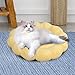 Baoblaze Soft Pet Nesting Bed Small Dog Bed Autumn Winter Pet Sleeping Pad Flower Shaped Round Cat Bed for Kitten Indoor Cats Puppy, Yellow