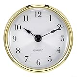 Movimiento de repuesto para reloj con números arábigos/romanos llamativos y borde de plástico dorado para manualidades (oro Arabia)
