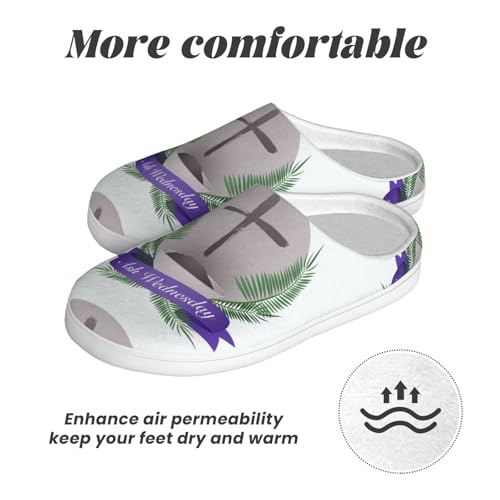 Ash Wednesday Adult Cotton Slippers For Women Men 5