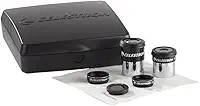 Celestron – Kit de acessórios telescópicos PowerSeeker – Inclui 2 óculos Kellner de 3,17 cm, 3 filtros telescópicos coloridos e pano de limpeza – Kit de óculos telescópio para iniciantes