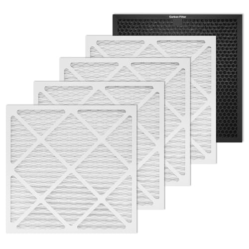 Filtre charbon actif et MERV-13 haute efficacité contre poussières et odeurs 40x40cm