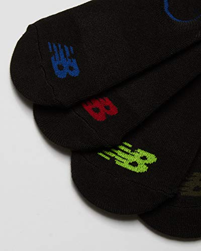 New Balance Boys' No Show Invisible Liner Socks (8 Pack), Size Large, Black #TOP3