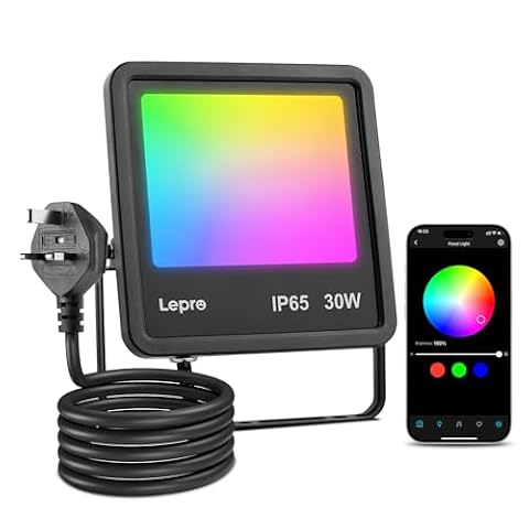 Lepro 30W AI Smart LED Flood Light Outdoor, RGB Colour Changing Lights