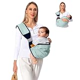 Shiaon Baby Sling Carrier, Baby Carrier Newborn to Toddler(7-45lbs), Toddler Carrier with Safety Buckle, One Shoulder Adjustable Shoulder Strap, One Size Fits All, Green