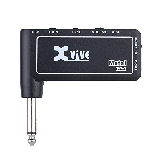KKmoon Xvive ga4 metal mini portátil recarregável plugue de guitarra elétrica fone de ouvido amplifi