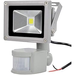 Focos Halogenos Con Sensor De Movimiento GLW 10W Proyector Sensor de Movimiento LED 12V AC o DC,Luz Exterior a Prueba de Agua IP65 Mini,900LM,6000k,Luz de Seguridad Blanca Luz del con PIR,Sin Enchufe,Equivalente de Bombilla Halógena 80W