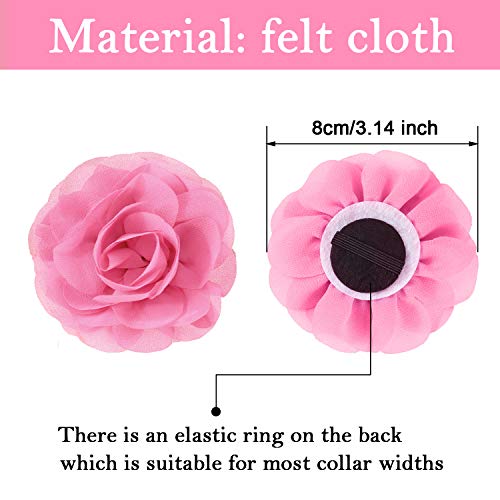 4 Pieces Dog Flower Bow Collar Multicolored Pet Bow Collar Dog Charms Flower Set For Puppy Dog Collar Cat Pet Grooming Accessories (Green, Lake Blue, Light Purple, Pink) #TOP4