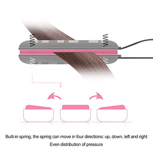 Gegong 2 in 1 Mini Hair Straightener, US Plug, Ceramic Tourmaline Plate, Beauty Flat Iron Heating Curler Small Lightweight Portable Mini Flat Iron Curler for Home (White) 150g