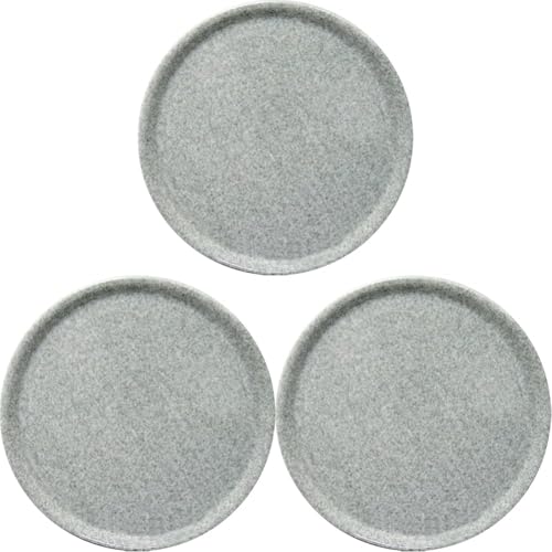 HENDI Plato de pizza redondo, plato para servir pizza, porcelana, motivo: granito, apto para el microondas y el lavavajillas, ⌀330 mm, gris (Paquete de 3)