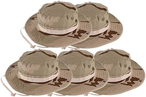 QMFIVE Tactical Boonie Hat, Unisex Camouflage Rounded Hat Fisherman Sun Protection Cap for Outdoor Airsoft Paintball Climb Camping