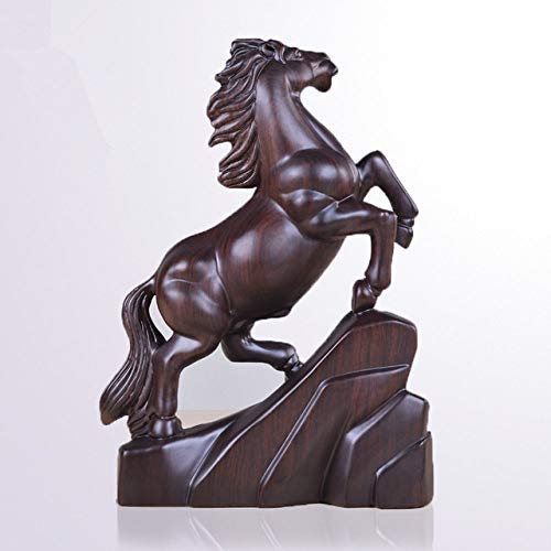 Statue de cheval en bois massif : œuvre artisanale haut de gamme pour intérieur chic