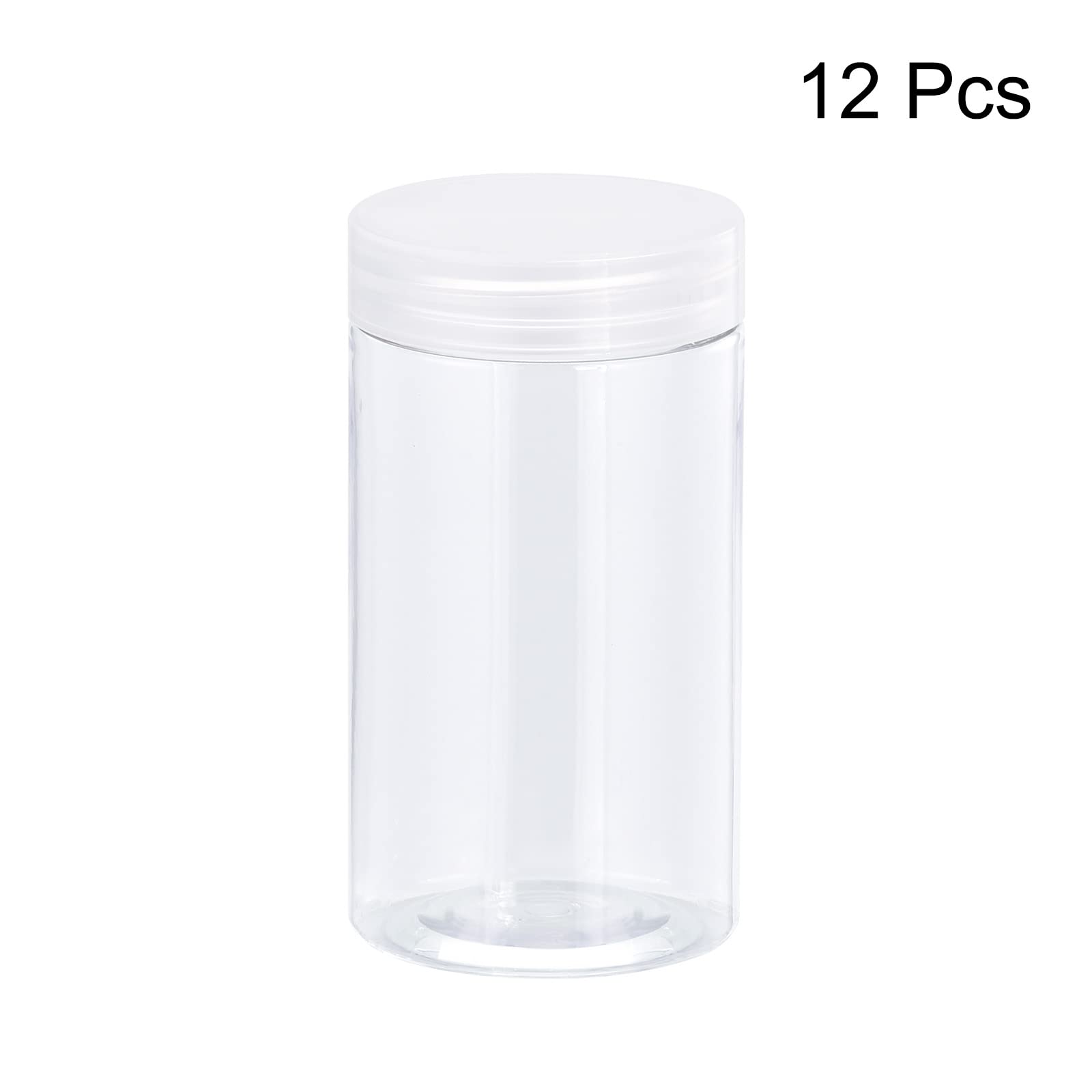 Amazon｜uxcell 丸型プラスチックジャー 透明ネジ式上蓋付き クリア 空