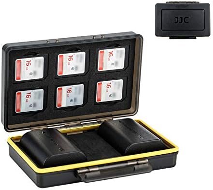 LP-E6 LP-E6N Battery Case, SD Card and Camera Battery Holder for 6 SD 2 Battery, Water-Resistant & Shockproof, Battery Storage Box for Canon EOS R5C R5 R6 R 5D Mark IV 5D Mark III II 6D Mark II