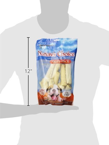 Loving Pets Nature's Choice 100-Percent Natural Rawhide White Retriever Rolls Dog Treat, 4-Inch, 13/Pack #TOP2