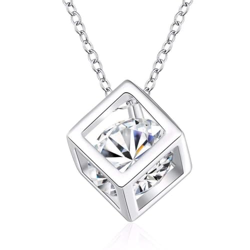 Collier pendentif cube femmes bijou idéal du bureau aux soirées