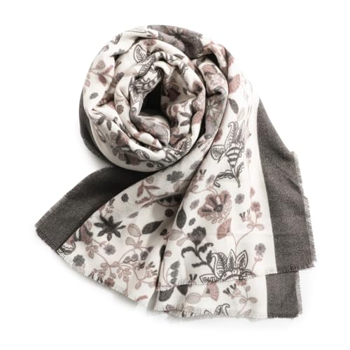 Superora - Superora Écharpe Chaude Souple pour Femme Étole Châle Élégant Motif Imprimé Floraux Paisley Multicolore Automne Hiver 190cm*65cm, 5105-beige, 190cm*65cm/74.8''*25.5''