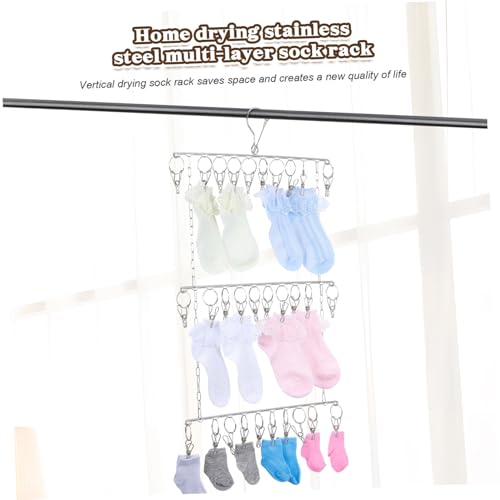 Séchoir à linge pliable et stable avec pinces à chaussettes gain de place - 8