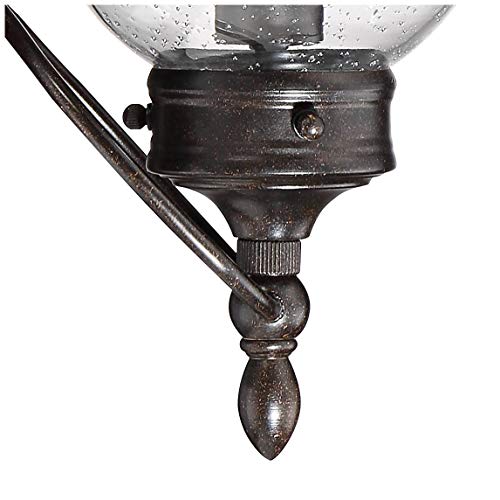 Franklin Iron Works Carriage Traditional Outdoor Wall Light Fixture Led Bronze Brown 22" Clear Seedy Glass Shade Decor Exterior House Porch Patio Outside Deck Garage Yard Front Door Garden Home #TOP4