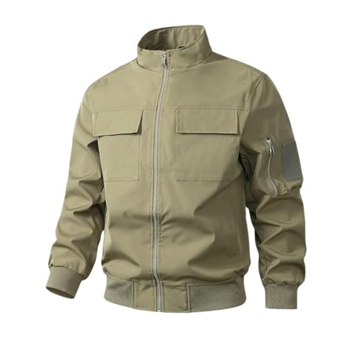 Veste de travail col montant haut de gamme style rétro américain couleur unie pour homme