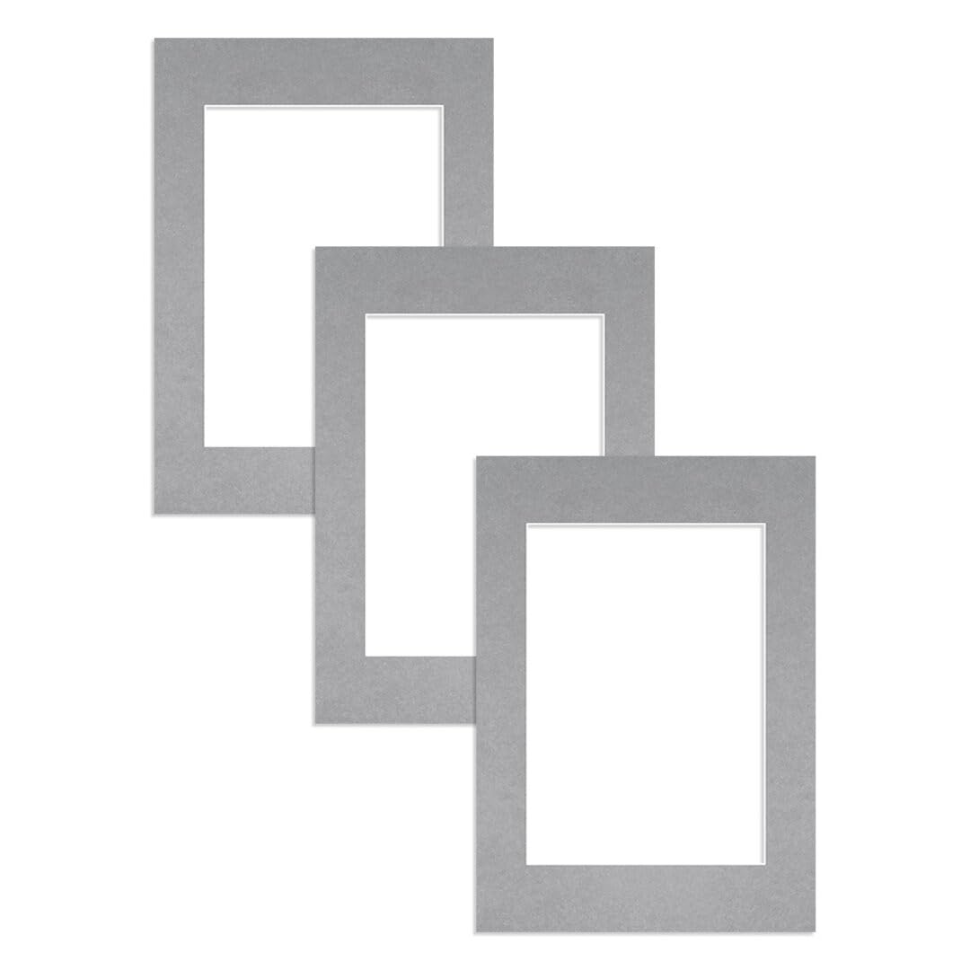 Alison Kingsgate 7X5 Silver Picture Mount - 5X3.5 Aperture - Pack 3 — image 1