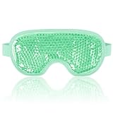 Cold Eye Mask Gel Bead Cooling Eye Mask for Puffy Eyes, Headache, Migraine, Relaxation, Reusable Plush Eye Ice Pack for Hot Cold Therapy NEWGO (Green)
