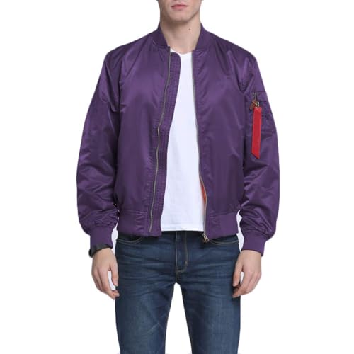 Image of CORIRESHA Mens NASA Embroidery Badge Slim Fit Bomber Jackets Zipper Windbreaker