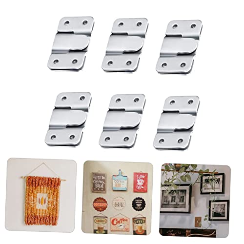 Image of Stainless Steel Frame Hanging Hooks Heavy Duty Picture Hanging Kit Easy Install Keyhole Hangers