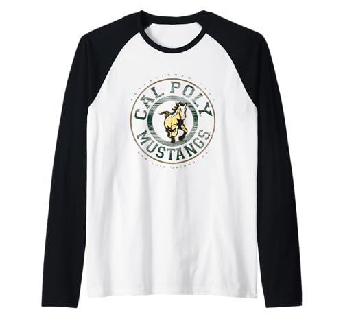Cal Poly Mustangs Showtime Logo Officially Licensed Raglan Baseball Tee