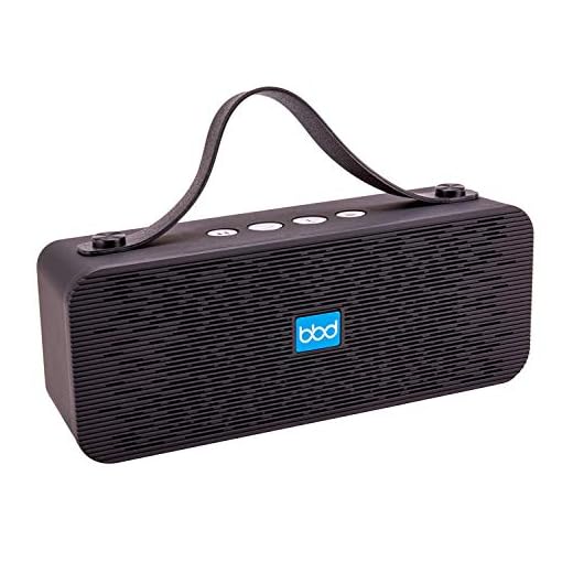 Powerful Stereo Bluetooth Wireless Speaker, Portable w/Hand Strap, Aux Cord, FM Radio, Built-in Mic w/Hands-Free Calling, 10M Range by Blue Beat Digital [Black]
