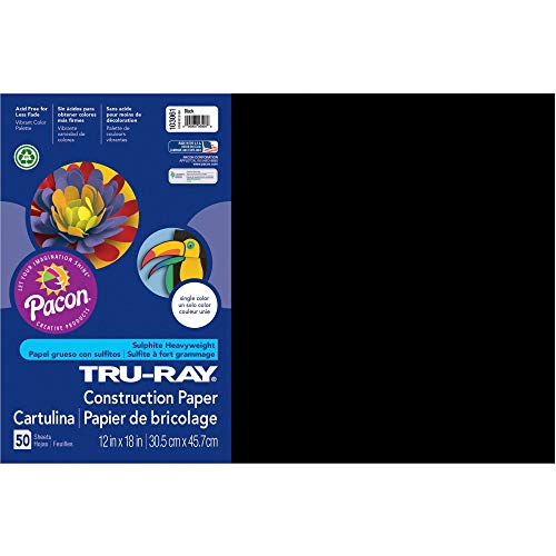 PACON CORPORATION TRU RAY 9 X 12 BLACK 50 SHT (Set of 6)