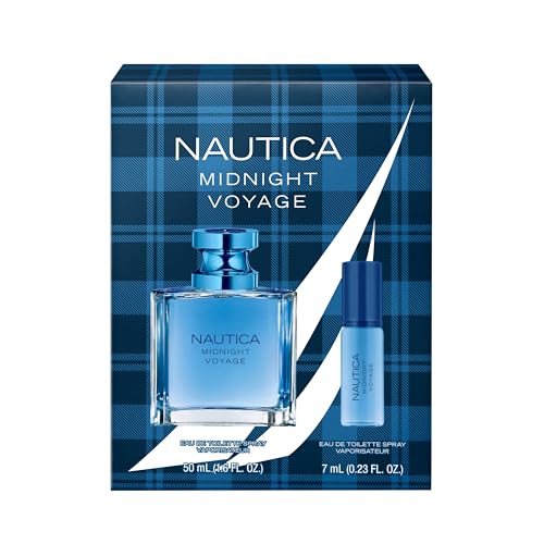 Nautica Midnight Voyage Eau de Toilette + Travel Spray Gift Set, Notes of Pink Pepper, Amber, and Mint, Men's Fragrance, Long Lasting, Everyday Fragrance, Travel Size - Image 3