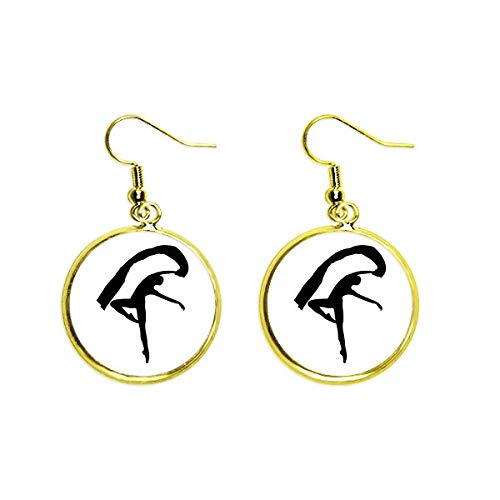 Pendientes de baile mujer articulados color oro estilo dangle art sports