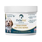 OcluVet Tear Stain Wipes for Dogs, Cats and Horses, Gentle Non-Stinging Pet Eye and Face Cleaning Wipes with EDTA, Tear Stain Remover, 50 Count