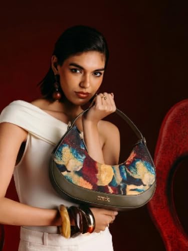 Image of ZOUK Women's Vanya Baguette | Crossbody Vegan Leather Sling Bag | Detachable Strap