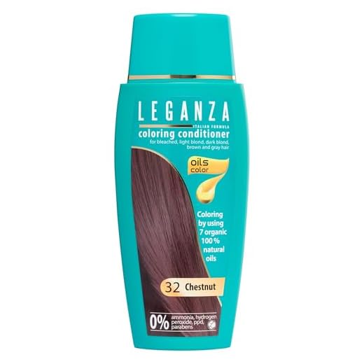 LEGANZA | Bálsamo Colorante Natural para el Cabello Color Castaño Nº 32 | Tinte Sin Amoniaco | Enriquecido con Aceites Naturales | baño de color | cubre canas | 150ML