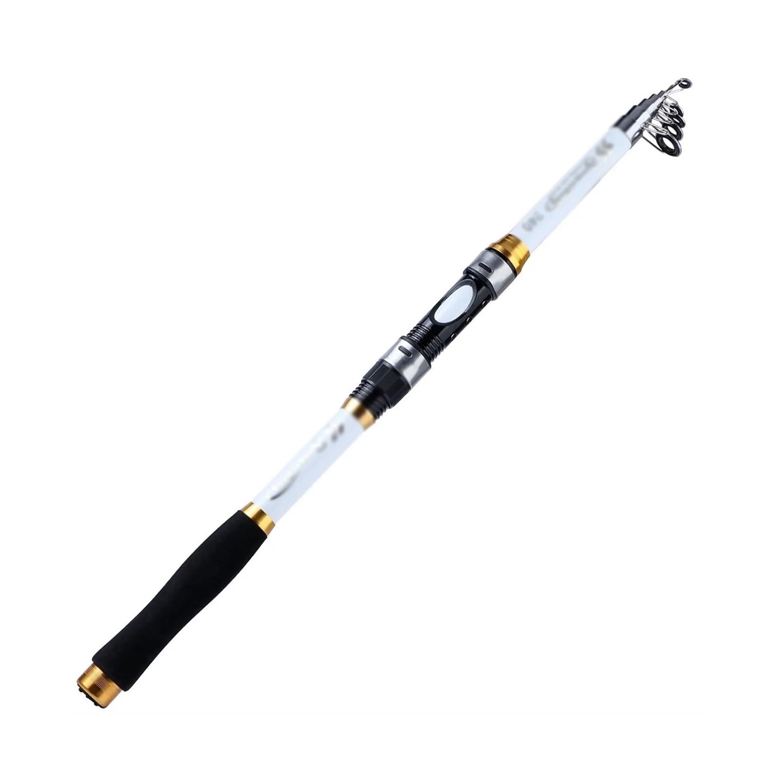 Canna da Pesca Canna da Pesca da 2,1 m-3,6 m in Carbonio Trota Carpa Canna da Pesca telescopica con Esca Canna da Pesca Attrezzatura(Bianco)