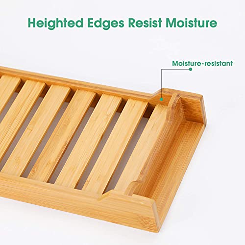 Maxgear BATHROOM TRAYS-RECTANGLE WOOD-02 Wood Bathroom Tray, Toilet Tray Decor Bamboo Bathroom Tray Toilet Topper Toilet Tank Storage Vanity Organizer Countertop thumb #8